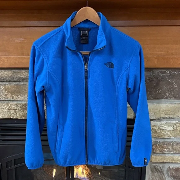 The North Face Blue Fleece Full-Zip Jacket Boys L/G (14/16) - Picture 1 of 8